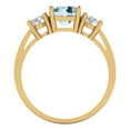 thumbnail image 4 of Three-Stone Engagement Ring for Women - 1.5ct Natural Sky Blue Topaz in 14K Yellow Gold Promise Ring, 4 of 6