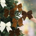 thumbnail image 4 of 12 Pcs Christmas Velvet Bows 6 Inch Rustic Wreath Gift Bows Vintage Xmas Velvet Ribbon Bow Ornaments for Christmas Farmhouse Tree Garland DIY Craft Wrapping Decorative(Rustic Neutral), 4 of 13