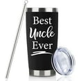 thumbnail image 1 of Uncle Gifts From Niece Uncle Birthday Gifts 20oz Black Best Uncle Ever Tumbler Best Uncle Gifts Christmas Favorite Gifts For Uncle From Nephew Great Bday Presents Travel Cup With Lid Straw, 1 of 6