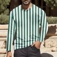 thumbnail image 2 of Tshirts Shirts for Men Casual Striped Color Blocked Crew Neck Long Sleeve Tees Stretchy Fall Warm Basic Trendy Shirts for Men Green L, 2 of 4