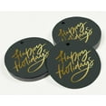 thumbnail image 3 of Inkdotpot 100 Pack Real Gold Foil Paper Tags Happy Holiday Favor Hang Tags, 3 of 6