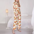 thumbnail image 3 of Fotbe Cartoon Chicken Conjunto de Pijama de Manga Larga para Mujer con Estampado, Ropa de Dormir de 2 Piezas, Conjunto de Casa Suave y Cómodo con Bolsillos-X-Large, 3 of 7