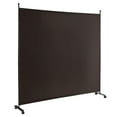 thumbnail image 1 of Costway 6FT Single Panel Room Divider with Wheels Rolling Fabric Partition Privacy Screen, 1 of 10