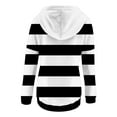 thumbnail image 3 of HAPIMO Sweatshirt for Women Long Sleeve Casual Striped Color Splicing Sweatshirt Button V-Neck Pullover Tops Pocket Drawstring Teen Girls Fashion Clothes Black S, 3 of 6