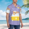 thumbnail image 2 of Lsque Corgi Washing in Bathtub pattern Hawaiian Shirt for Men, Unisex Summer Beach Casual Short Sleeve Button Down Shirts-3X-Large, 2 of 9