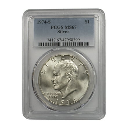 1974 Silver Eisenhower Dollar PCGS MS67 Graded Coin