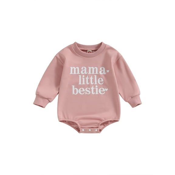 Bagilaanoe Newborn Baby Girl Oversized Romper Sweatshirt Long Sleeve Bodysuit Letter Print Pullover 3M 6M 12M 18M 24M Infant Casual Tee Tops