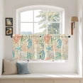 thumbnail image 2 of Teal Red Coastal Tier Curtains 24 Inch Length, Nautical Seahorse Beach Coral Starfish Beige Cafe Short Curtains for Bathroom Sink, Small Kitchen Curtain Light Filtering Drapes 2 Panels 27.5"Wx24"L, 2 of 8