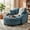 Blue, variant on Double Sofa Chaise Lounge with 2 Pillows and Irregular Armrests, 2-Seater Sofa with Storage Ottoman, Convertible Sleeper Sofa Bed for Living Room Bedroom