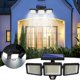 thumbnail image 1 of Luz solar para exteriores | Jardín dividido y farola | 210 LEDs | Sensor de movimiento | Mando a distancia | 3 modos de iluminación | Gran angular | IP65 a prueba de agua | Carga solar | 8-15H, 1 of 9