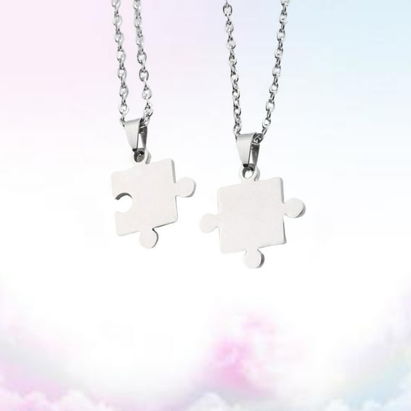 Milisten 2Pares Collar De Puzzle En Para Pareja Estilo Y
