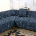 thumbnail image 2 of Sofa Covers for L Shape, 2 Pieces Polyester Fabric Stretch Slipcovers 3 Seater (70"-90") + 4 Seater (90'-115"),+ 2 Pieces Pillow Covers for Sectional Sofa L-shape Couch, 2 of 7