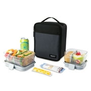 PackIt Freezable, Reusable Upright Lunch Box, Charcoal and Black