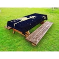 thumbnail image 1 of Zodiac Sagittarius Outdoor Tablecloth, Starry Night with Constellation Silhouette of a Centaur, Decorative Washable Fabric Picnic Tablecloth, 58 X 120 Inches, Dark Blue and Pale Yellow, by Ambesonne, 1 of 2