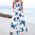 thumbnail image 2 of Ernkv Women's Jumpsuit Jumpsuit For Lady Wife Daughter Girlfriend Slimming Straps One Shoulder High Waist Butterfly Graphic Comfy Lounge Casual Fashion Full Trousers White L, 2 of 5