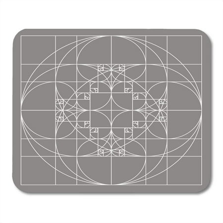 Gold Spiral Pattern LADDKE Fibonacci Golden Ratio Patterns Sacred Geometry Spiral Sequence Gold Mousepad Mouse Pad Mouse Mat 9x10 inch ()