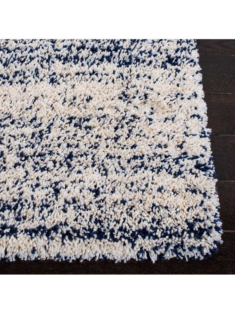 SAFAVIEH Hudson Shag Jaden Striped Area Rug, Ivory/Navy, 2'3