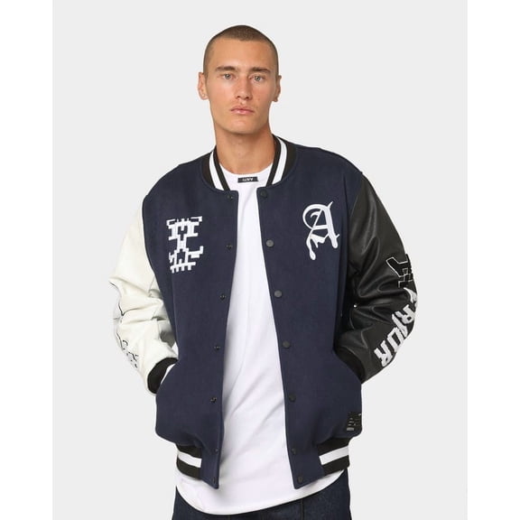 Dead Pixel Leather Varsity Jacket