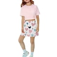 thumbnail image 7 of CPNG Girl's Athletic Skorts Sporty Skirts with Shorts Little Girl Casual Heart Print High Waisted Stretchy Skort, 7 of 7