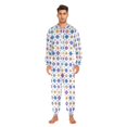 thumbnail image 3 of FORMRS Onesies Pajama for Adults Unisex Hoodie Winter Jumpsuit One Piece Sleepwear, Sizes S-2XL, Purple Retro Shapes, 3 of 7