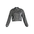 thumbnail image 5 of Madden NYC Women’s Sequin Velvet Bomber Jacket, Midweight, Sizes XXS-XXL, 5 of 5