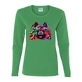 thumbnail image 2 of Cute and Colorful Pomeranian Dog Animal Lover Womens Graphic Long Sleeve T-Shirt, Kelly, 2XL, 2 of 3
