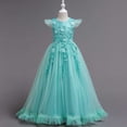 thumbnail image 2 of Miluxas Robe de Princesse pour Filles Robe Formelle pour Enfants Robe de Bal Concours Mariage Fête Robes pour Filles Vert 7-8 Ans, 2 of 6