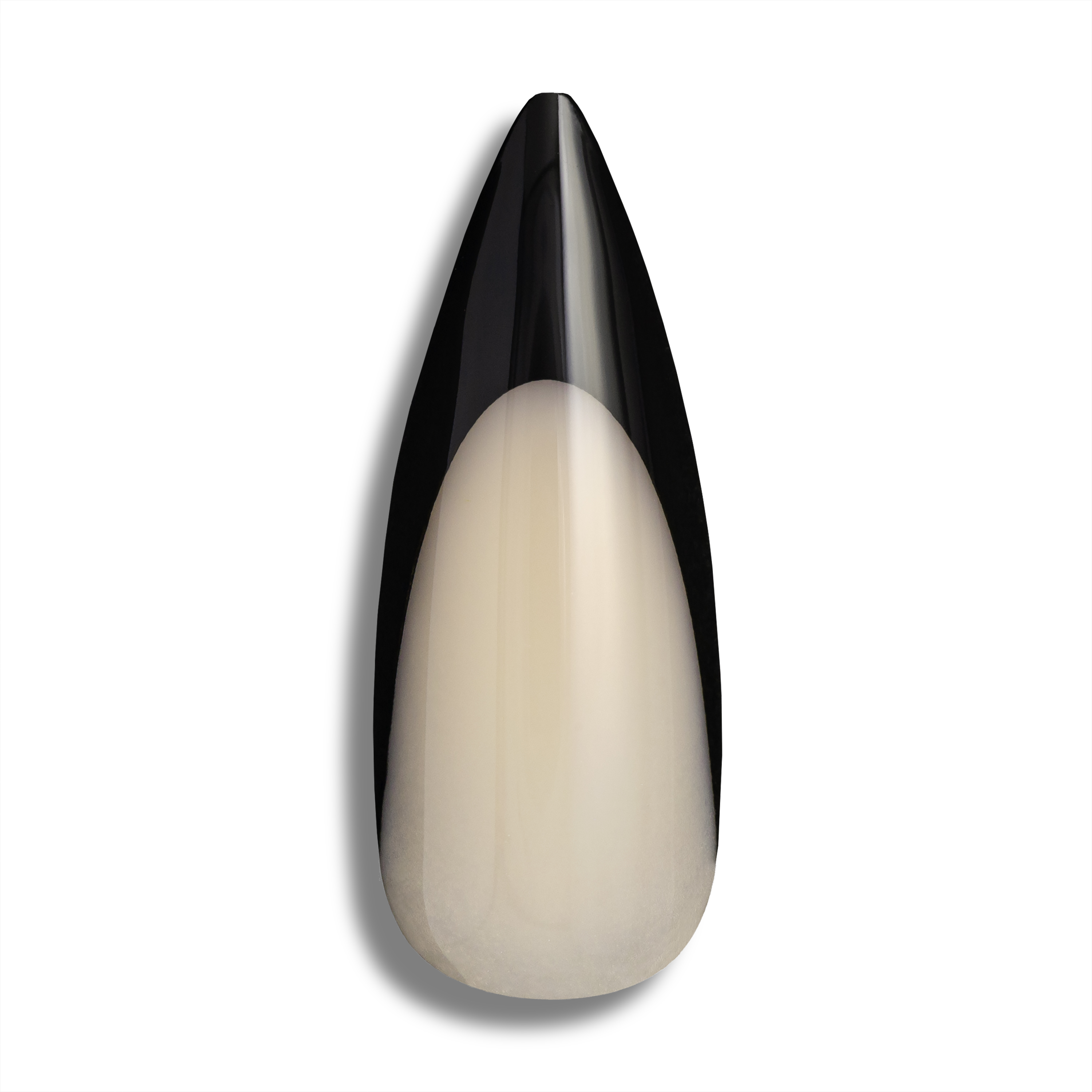 PaintLab Long Stiletto Press On Nails Black French Tip photo 3