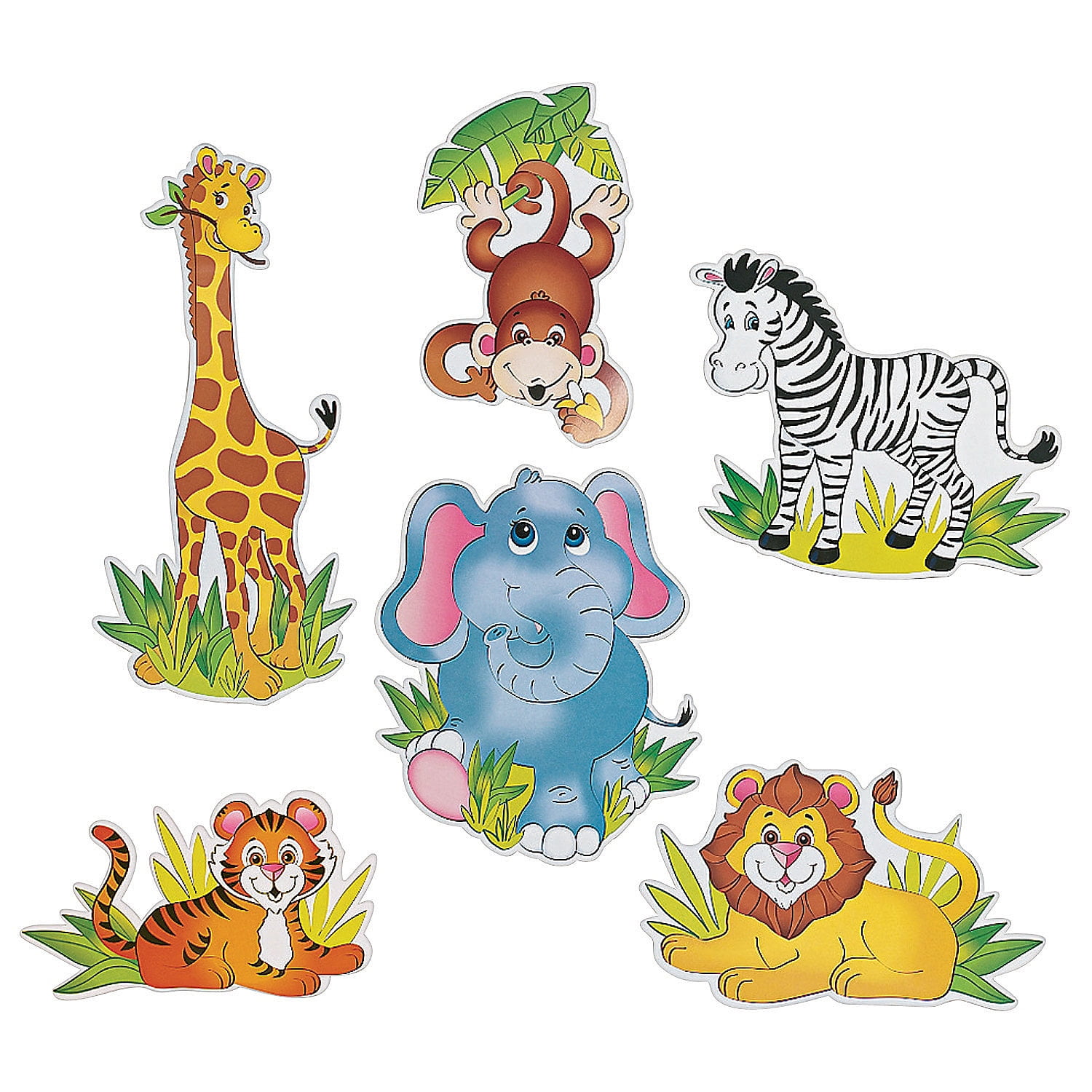 Zoo Animals Cutouts Safari Jungle Cut-Outs for Baby Shower Birthday Party 21 Count