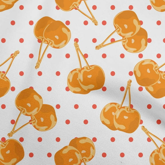 oneOone Polyester Spandex Dark Peach Fabric Cherry Diy Clothing Quilting Fabric Print Fabric By Yard 56 Inch Wide