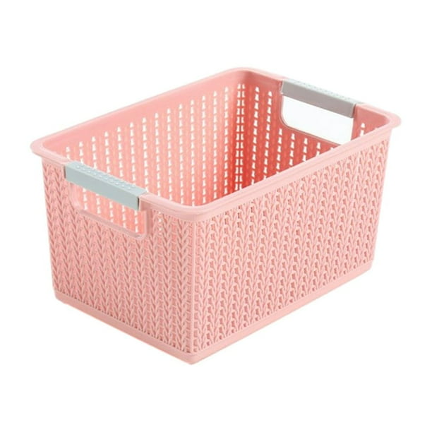 Yuarrent Caja de plástico duradera - Organizador de almacenamiento apilable para habitación o dormitorio Ahorre espacio cuando no esté en la Almacenamiento y organización del hogar rosa S