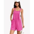 thumbnail image 3 of Ekouaer Women' Rompers Jumpsuits Sleeveless Adjustable Ribbed Knit Vacation Beach Travel Overall Shorts Outfits, 3 of 6