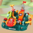 thumbnail image 2 of Green Interactive Race Car Track Toy Set With 3 Mini Cars Mechanical Educational Toy For Kids 10.4X13 Inches Abs Material Fun Toddler Toy With Multiple Challenges And Obstacles, 2 of 9