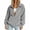 Gray, variant on Womens Collared Vertical Rib Corduroy Zip Jackets Rib Pocket Oversized Long Sleeve Casual Outer Coat