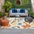thumbnail image 2 of Fall Leaves Outdoor Rug for Patio/Deck/Porch, Non-Slip Large Area Rug 5 x 7 Ft, Autumn Thanksgiving Fox Hedgehog Owl Retro Indoor Outdoor Rugs Washable Area Rugs, Reversible Camping Rug Carpet Runner, 2 of 8