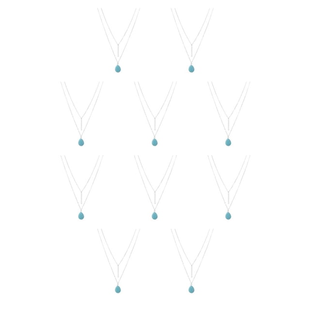 Qarigey Collar en capas Cadena delicada chapada Regalo de cumpleaños de San Valentín Plata Plata 10piezas