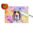 thumbnail image 2 of Basset Hound Hippie Dawg Glass Cutting Board Large 12 in x 15 in, 2 of 5