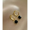 thumbnail image 3 of 3.00Ct Cushion Cut Simulated Black Diamond Wedding Women's Hoop Earrings 14K Yellow Gold Plated 925 Sterling Silver For Her, 3 of 4