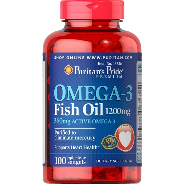 Puritan's Pride Omega3 Fish Oil 1200 mg (360 mg Active Omega3) 100