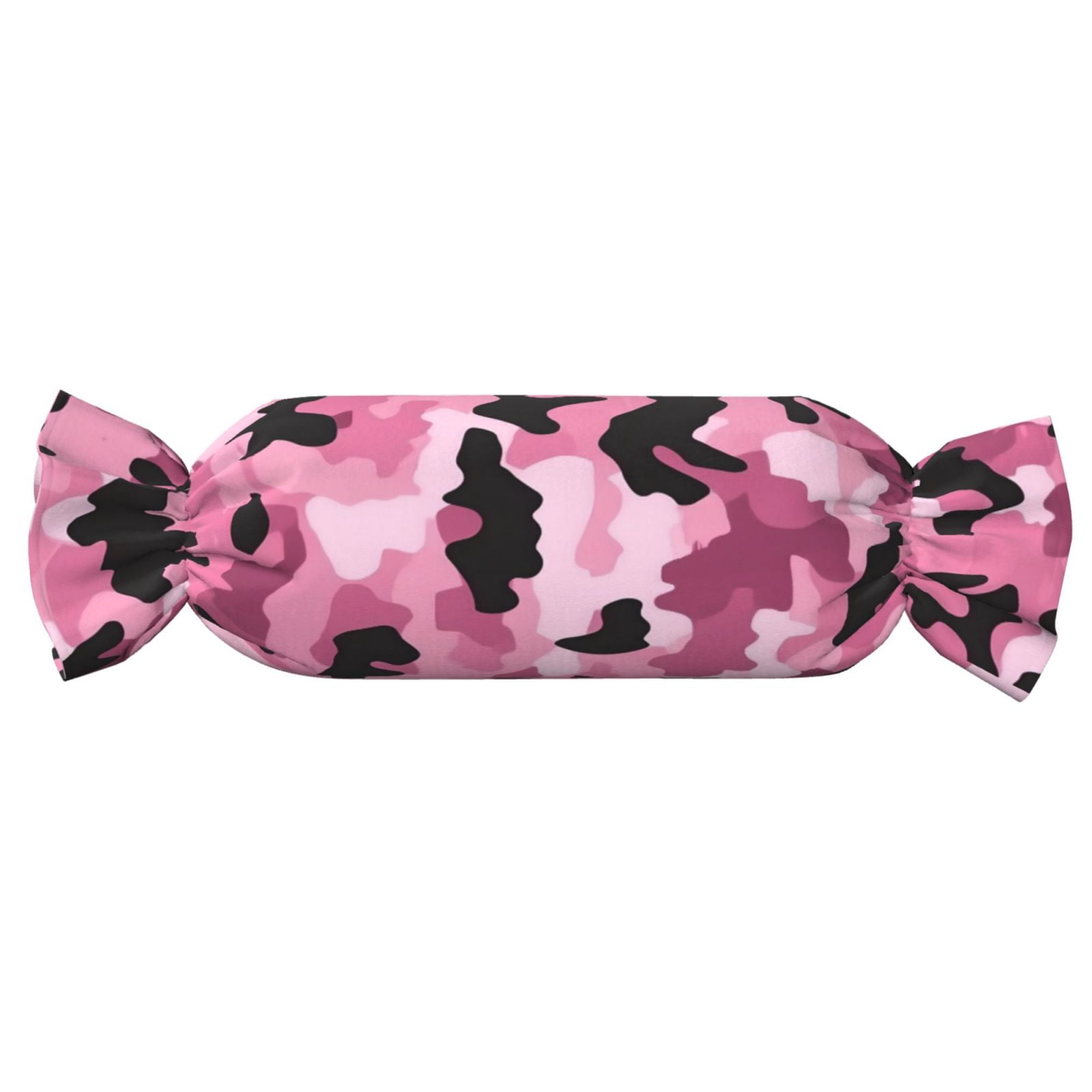 Candy Throw Pillow Travel Cervical Pillow Cylindrical Neck Body Cushion With Insert For Bed Couch Home Decor 9.8x24.4in Texture Military Camouflage Pattern Abstract Pink_2