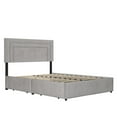 Queer Eye Oxford Upholstered Storage Bed Frame, Queen, Light Gray
