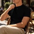 thumbnail image 5 of IYTR Mens Shirts Short Sleeve T-Shirt Slim Fit Crew Neck Solid Color Basic Soft Cotton Daily Wear Casual Essential Top (Black,L), 5 of 9