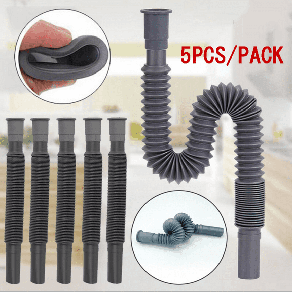 5 Pack Collapsible Flexible Caravan Motorhome Drainage Waste Pipes
