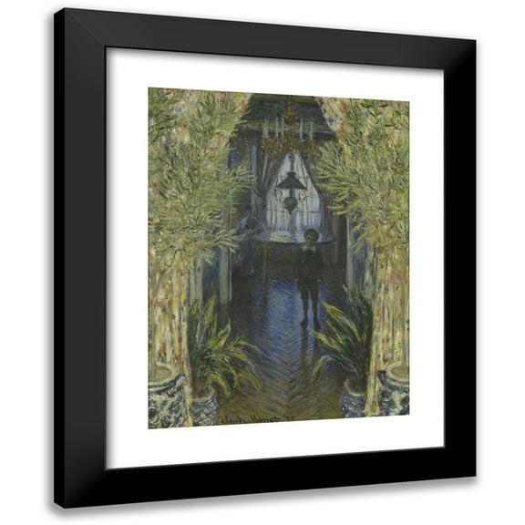 Claude Monet 12x14 Black Modern Framed Museum Art Print Titled - A Corner of the Apartment