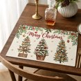 thumbnail image 6 of 2026 Christmas Home Party Decoration Vintage Christmas Tree Linen Placemats Waterproof Heat Table Mats Holiday Dining Table Decor Christmas Celebration Party Supplies, 6 of 6
