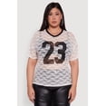 thumbnail image 2 of Womens Plus Size 23 Graphic Lace V-Neck T-Shirt, 2 of 5