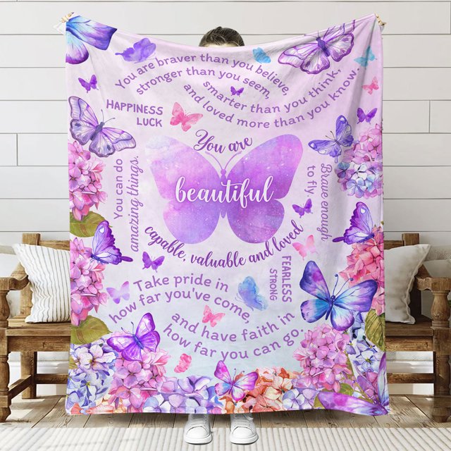 3D Printed Flannel Blanket Air Conditioner Blanket Sofa Blanket Gift Blanket Butterfly Style