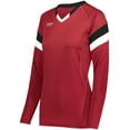 thumbnail image 2 of High Five S Ladies TruHit Tri-Color Long Sleeve Jersey Scarlet/Black/White 342242, 2 of 2