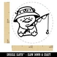 thumbnail image 2 of Fishing Duck Rod Bucket Hat Self-Inking Rubber Stamp Ink Stamper - Black Ink - Mini 1/2 Inch, 2 of 7
