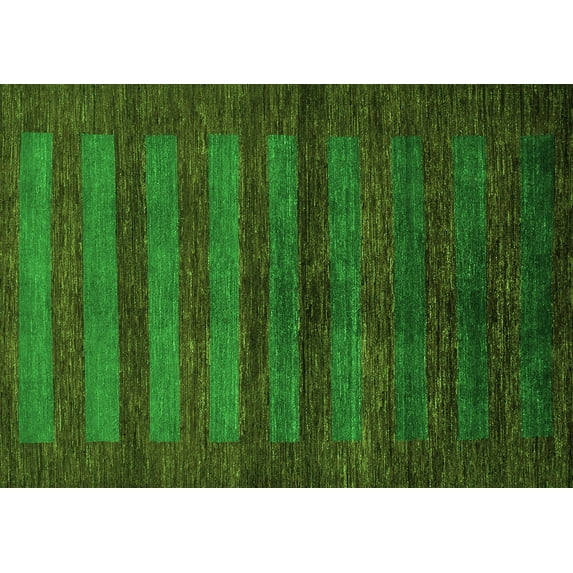 Ahgly Company Indoor Rectangle Abstract Green Modern Area Rugs, 7' x 10'